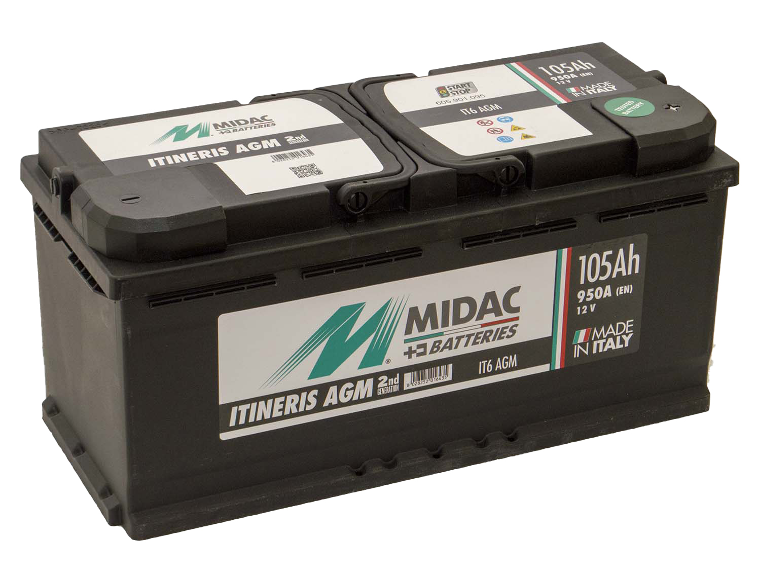 Автомобільний акумулятор MIDAC ITINERIS START STOP AGM, 12V, 105AH, EN950A